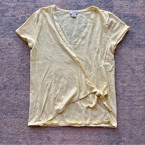 J. Crew Yellow Wrap T-Shirt